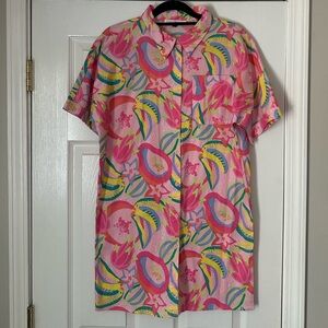 Michelle McDowell fruit print button down dress